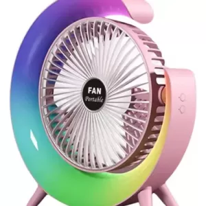 VENTILADOR FOCO RGB LAMPARA ESCRITORIO RECARGABLE 2 EN 1