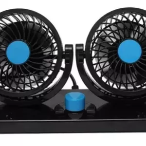 VENTILADOR DOBLE PARA AUTO CON CONEXION 12V 360º