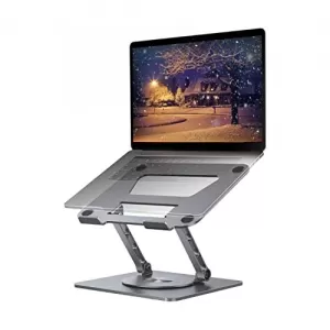 SOPORTE METÁLICO AJUSTABLE PARA LAPTOP CON BASE GIRATORIA 360°